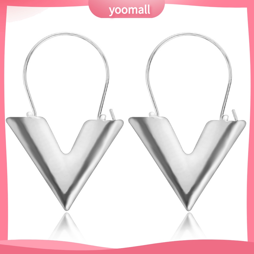 Khuyên Tai Kim Loại Hình Chữ V Thời Trang Cho Nữ