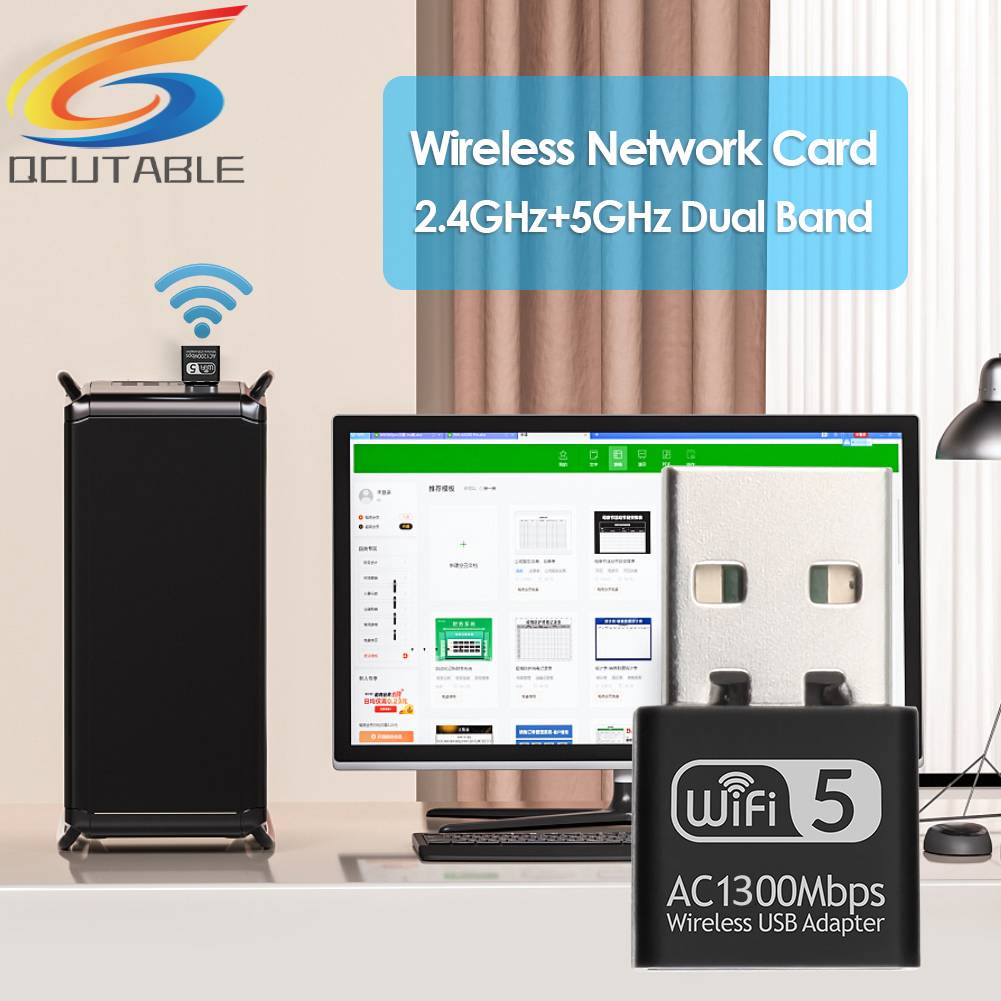 Usb Phát WiFi WD-4609AC 1300Mbps Băng Tần Kép 2.4G 5G Thẻ