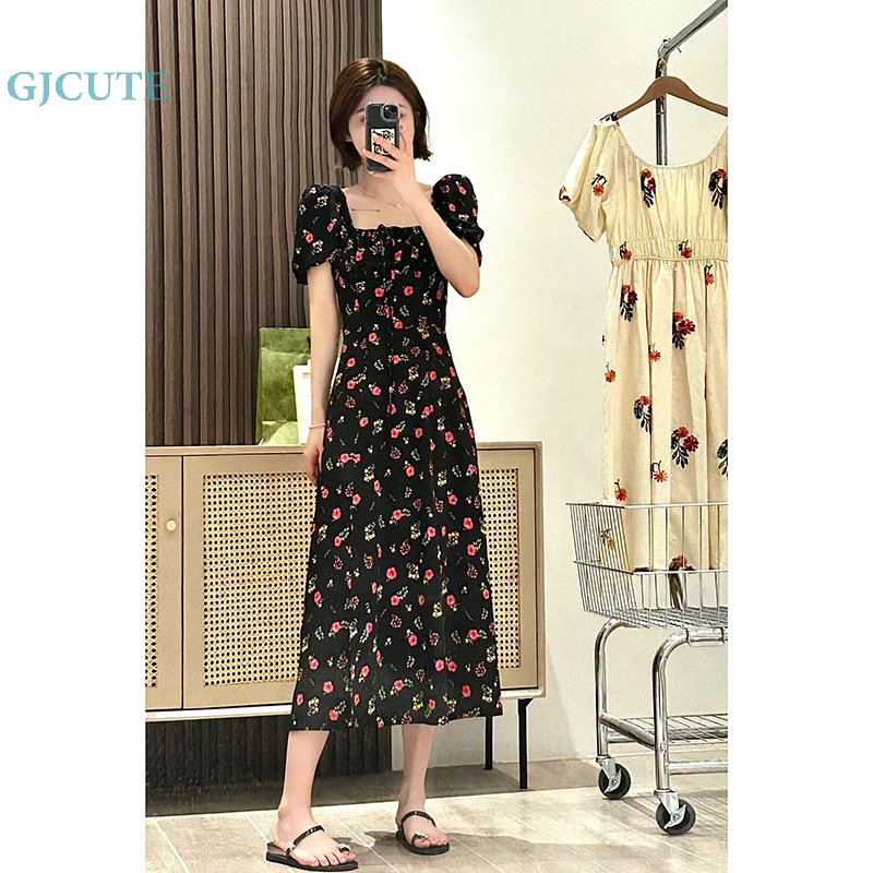 Đầm Tay Ngắn Phong Cách Retro Thanh Lịch Dành Cho Nữ