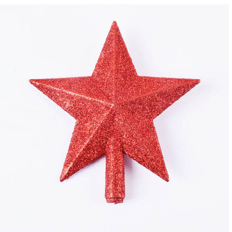 New Glitter Star Christmas Tree Topper Decoration Xmas Tree Top Glitter Ornament