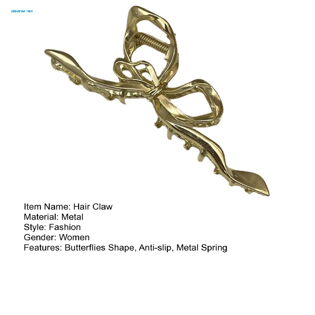 Bộ 2 Kẹp Tóc Kim Loại Dày Dặn Hình Bướm Tiện Dụng Cho Nhà Tắm / Nhà Bếp