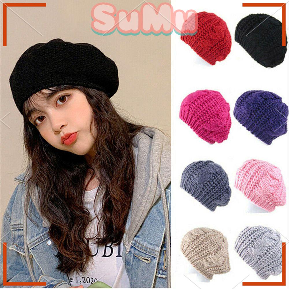 SUMU Nón Beret Thời Trang Vintage Thanh Lịch Ấm Áp