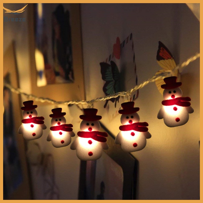 Dây Đèn Led Hình Người Tuyết Nhiều Màu Trang Trí Cây Thông Giáng Sinh