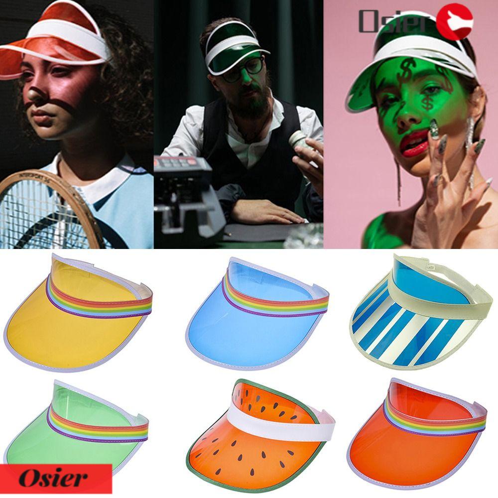 OSIER1 Mũ Lưỡi Trai Bằng PVC Trong Suốt Phong Cách Thể Thao Thời Trang Mùa Hè