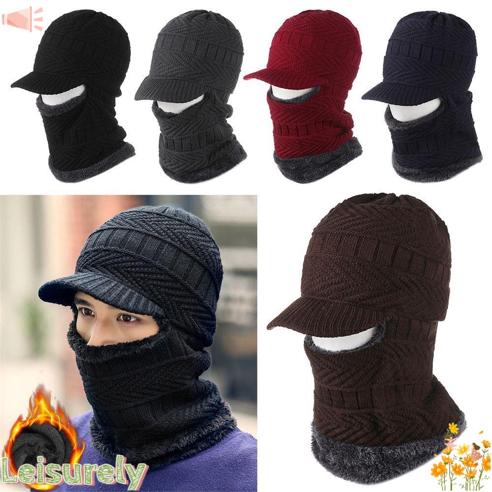 LEILY Mũ Dệt Kim Mềm Mại Thời Trang Mùa Đông Cho Nam Giới