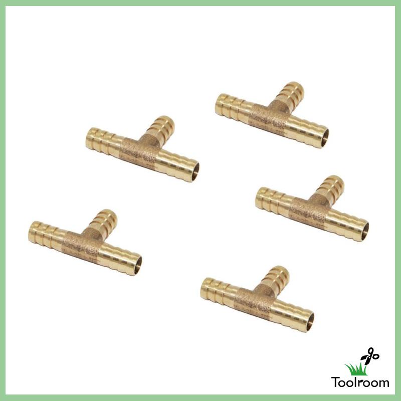 Set 5 Đầu Nối Ống Nhiên Liệu Hình Chữ T Bằng Đồng Thau Kích Thước 4mm