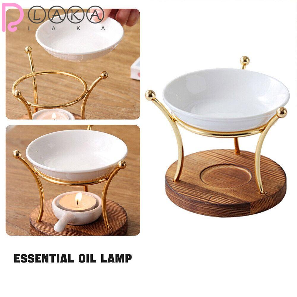 LAKAMIER Giá Đỡ Đèn Khuếch Tán Hương Thơm Đáy Gỗ Hình Học Thủ Công