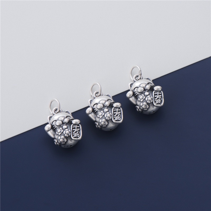 GIÁ SỈ  [BẠC] Charm bạc 3D treo Mèo Thần Tài - PH733 [Hàng loại 1 - SIÊU ĐẸP]