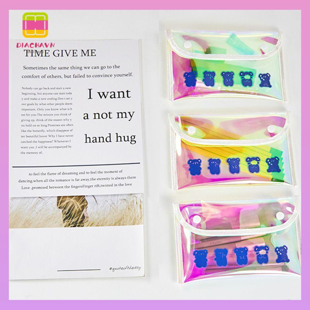 DIACHAVN Túi Đựng Mỹ Phẩm Bằng TPU Màu Laser Nhiều Màu Sắc Tiện Dụng