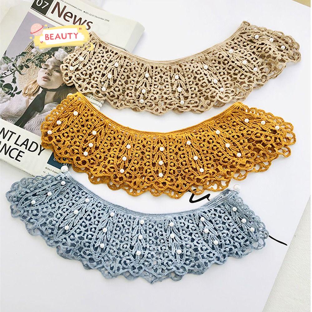 BEAUTY Vải Ren Quấn Cổ Áo Choàng Có Thể Tháo Rời