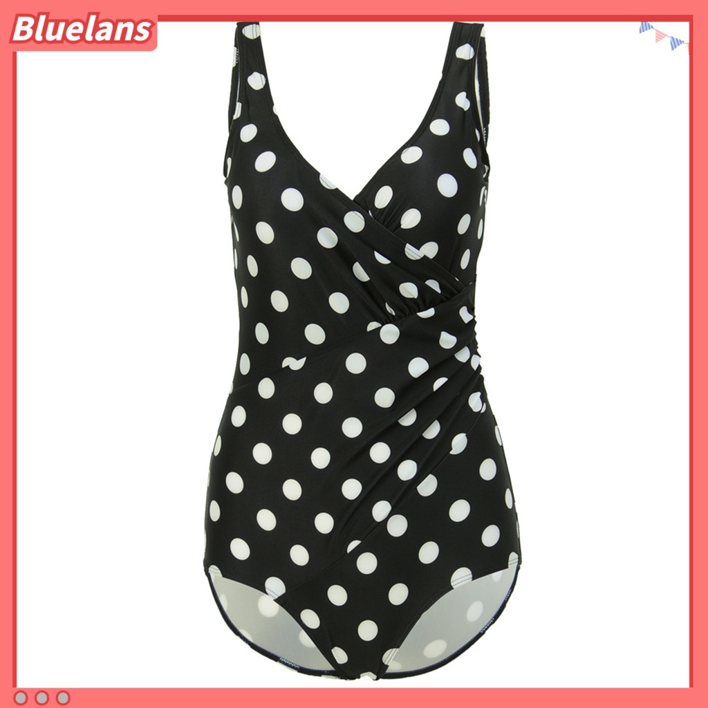 [BLS] Bộ Đồ Bơi Một Mảnh Dây Bản Rộng Cổ Chữ V Dây Bản Rộng Xếp Ly Gợi Cảm Cho Nữ Đi Biển