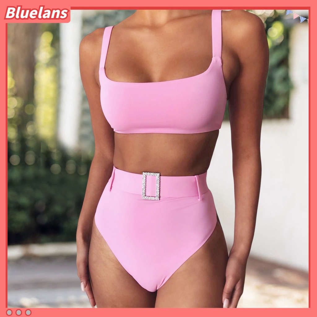 Bộ Đồ Bơi 2 Mảnh Lưng Cao Không Tay Màu Sắc Thời Trang Cho Nữ