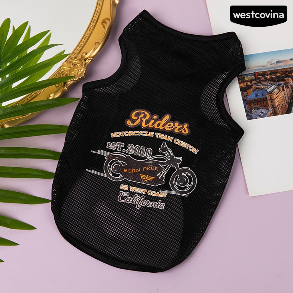 [COD]♞Áo Khoác Bằng Polyester Siêu Mỏng Không Tay Chống Nắng In Họa Tiết Hoạt Hình Cho Thú Cưng