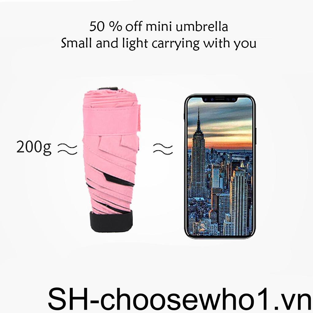 Dù Gấp 5 Khúc Mini Chống Gió Tiện Dụng Mang Theo Du Lịch Cắm Trại