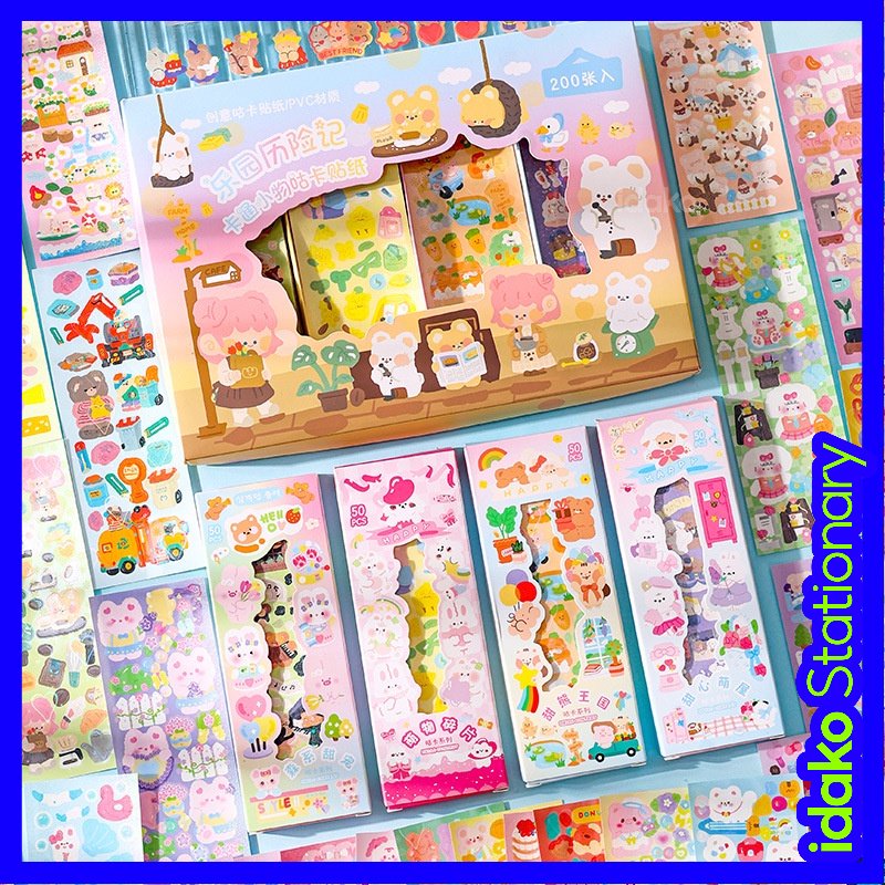 idako Phim hoạt hình Little Things Paradise Adventure Bộ nhãn dán thẻ Goo Bộ sách bỏ túi dễ thương dành cho trẻ em Sticker SS529