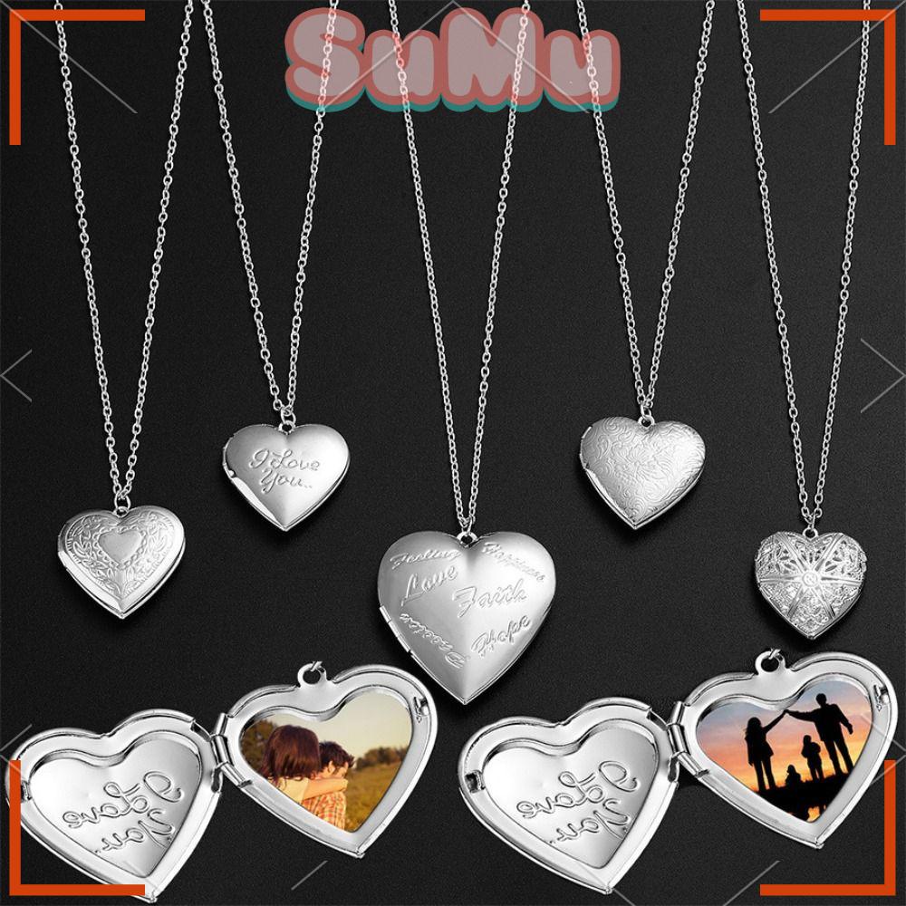 SUMU Set 2 Dây Chuyền Mặt Khung Hình Trái Tim Cho Cặp Đôi