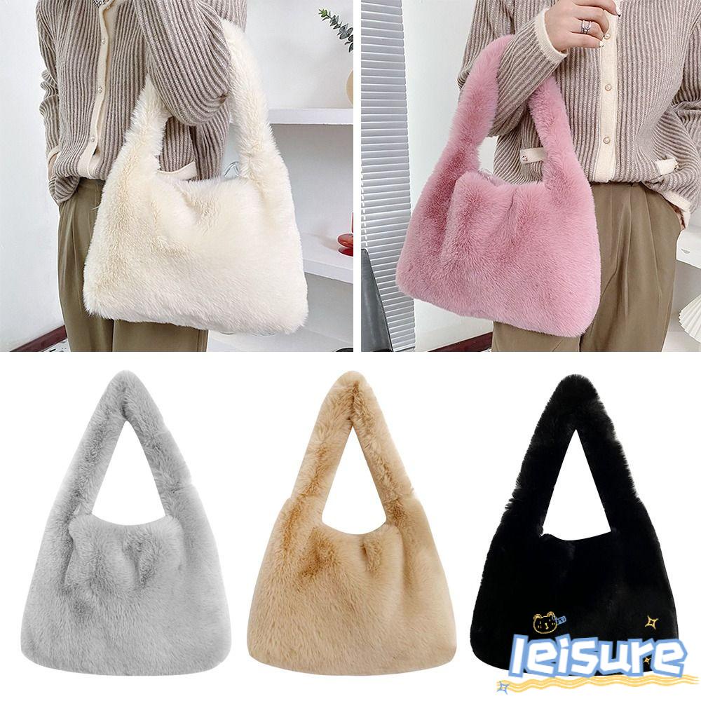 LEISURE Túi Xách Đeo Vai Phủ Lông Thời Trang Sành Điệu