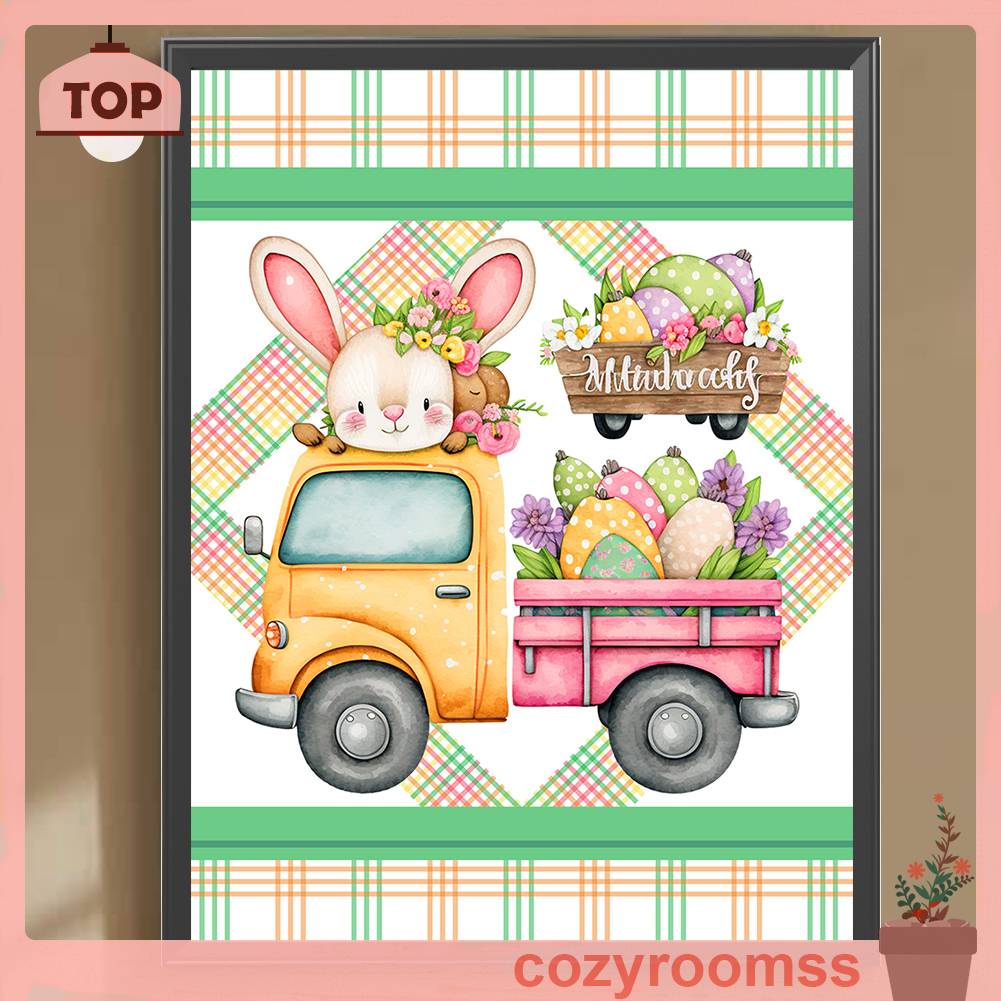 Tranh Đính Đá Kim Cương Toàn Bộ 5D DIY Hình Vẽ Thỏ Trang Trí Nhà Cửa