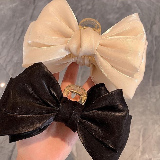 Kẹp Tóc Nơ Lớn Màu Hồng Phong Cách Mới Mùa Hè 2023