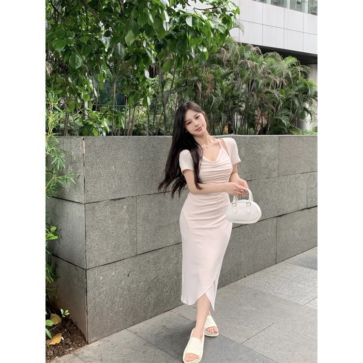 Đầm Dáng Chữ A Màu Trơn Thiết Kế Mới Thời Trang Mùa Hè Dành Cho Nữ