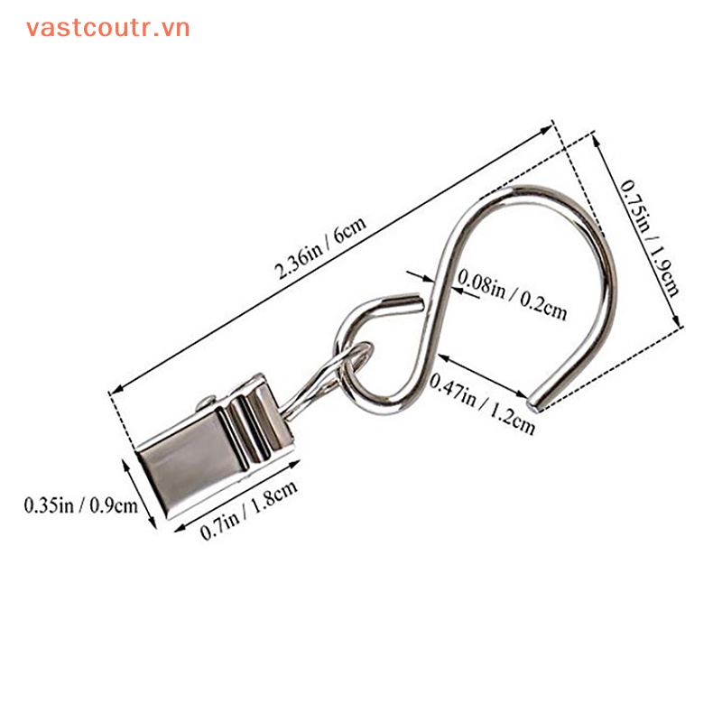 Set 10 Móc Treo Rèm cửa sổ Bằng Sắt Chắc Bền Và Bền