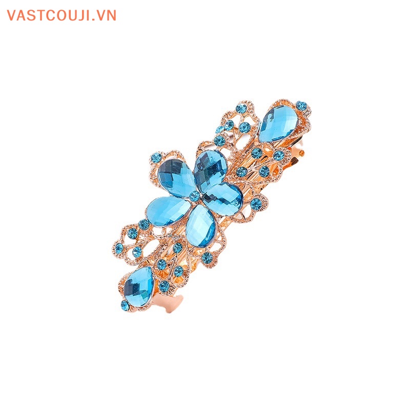 Kẹp Tóc Hình Hoa Đính Đá Pha Lê Bằng Hợp Kim Thời Trang Cho Nữ