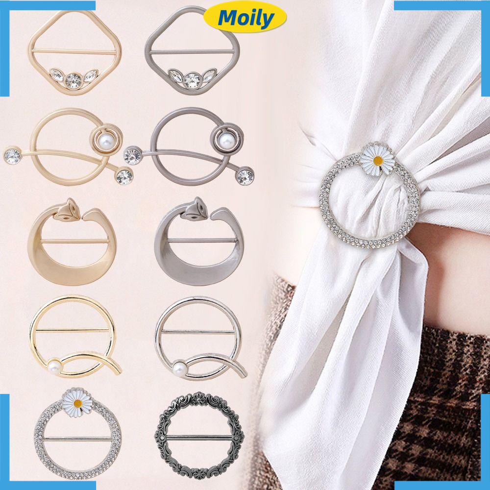 MOILYVN Set 4 Kẹp Cài Khăn Choàng / Áo Thun Thời Trang