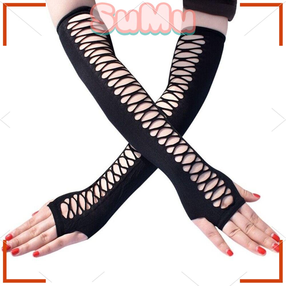 SUMU Găng Tay Lưới Hở Ngón Quyến Rũ Cho Nữ