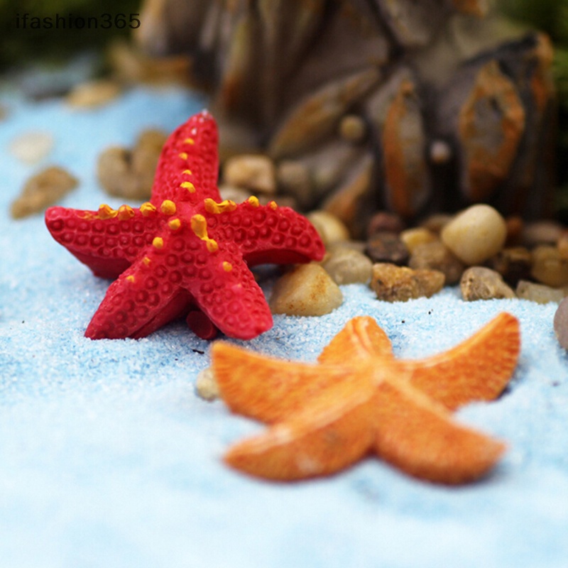 Set 2 Mô Hình Sao Biển Bằng Nhựa Resin Trang Trí Tiểu Cảnh DIY