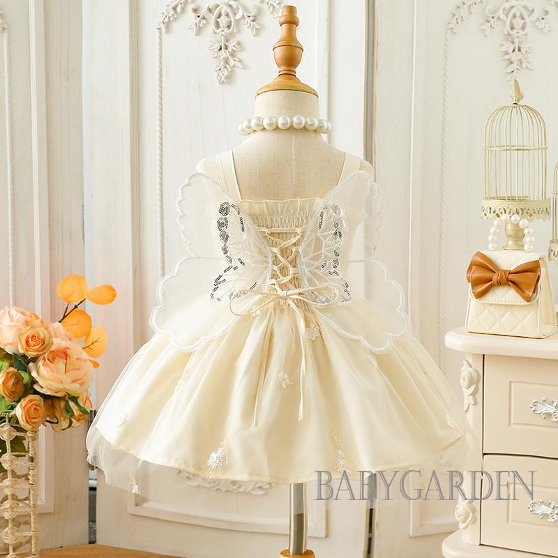 Đầm Công Chúa Không Tay Phối Lưới Họa Tiết Cánh Bướm Thời Trang Mùa Hè Cho Bé Gái / / 3-24 Tháng Tuổi