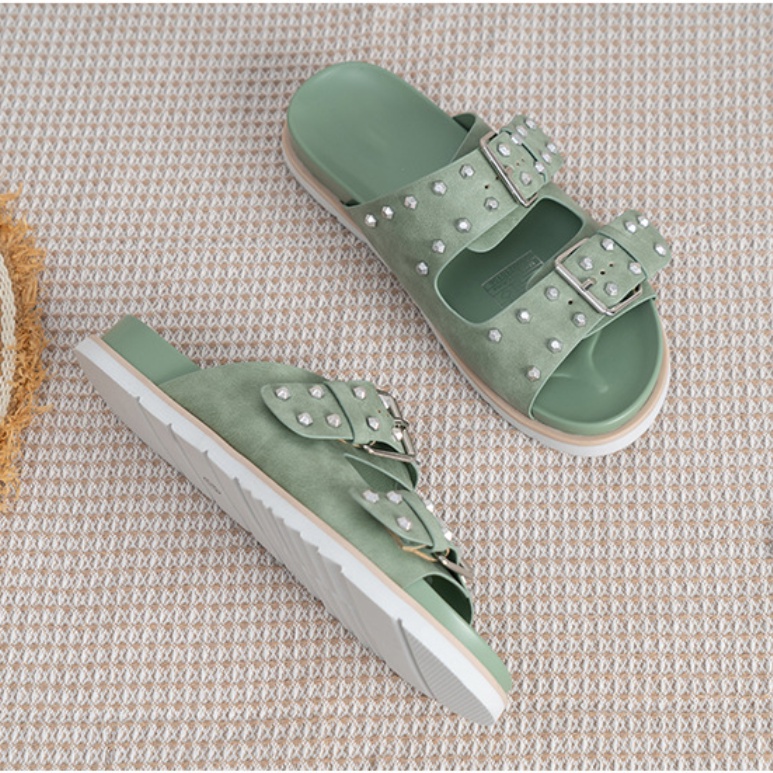 Xăng đan Đế Bằng Phối Khóa Thời Trang Cho Nữ