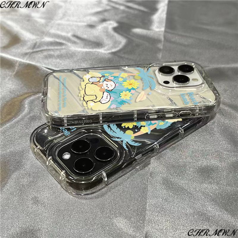 Ốp Điện Thoại Dẻo Trong Suốt Họa Tiết Chú Chó / Bãi Biển Dễ Thương Cho iPhone14promaxsinsplus M97L 117 81312 / xr / /