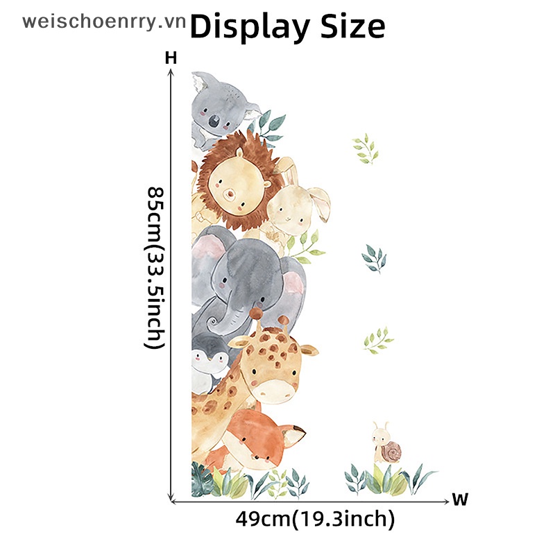 Sticker Dán Tường Họa Tiết Động Vật Dễ Thương Bắt Mắt