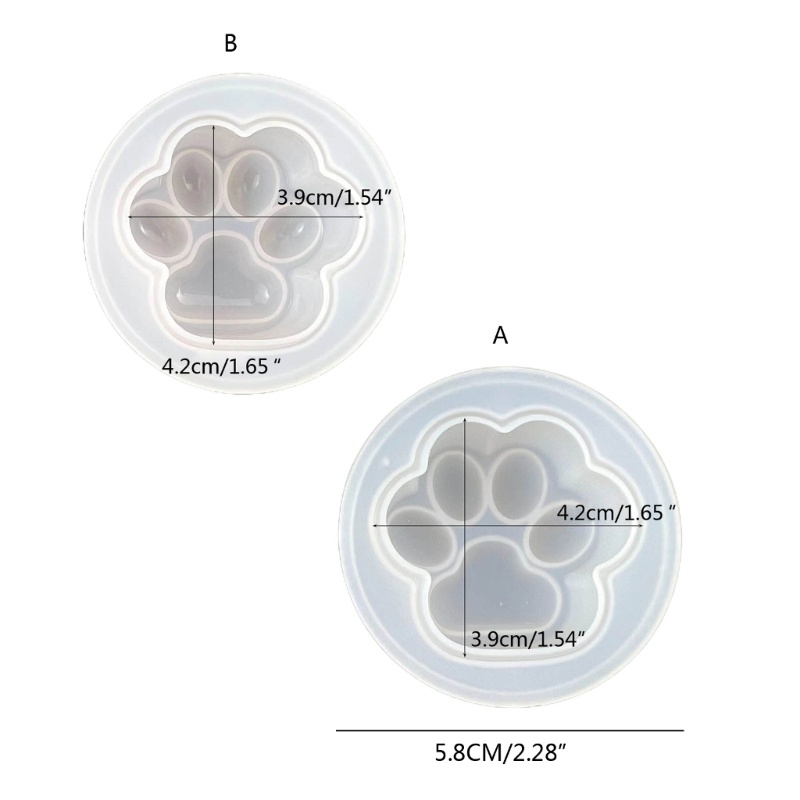 Khuôn Silicone Làm Móc Khóa Hình Dấu Chân Mèo Xinh Xắn