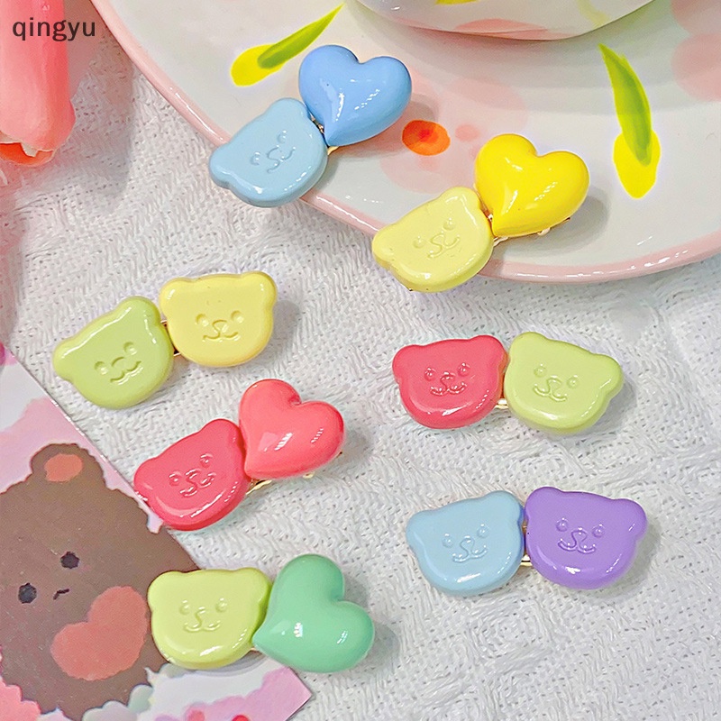 Kẹp Tóc Hình Gấu Hoạt Hình Màu Kẹo Ngọt Dành Cho Nữ