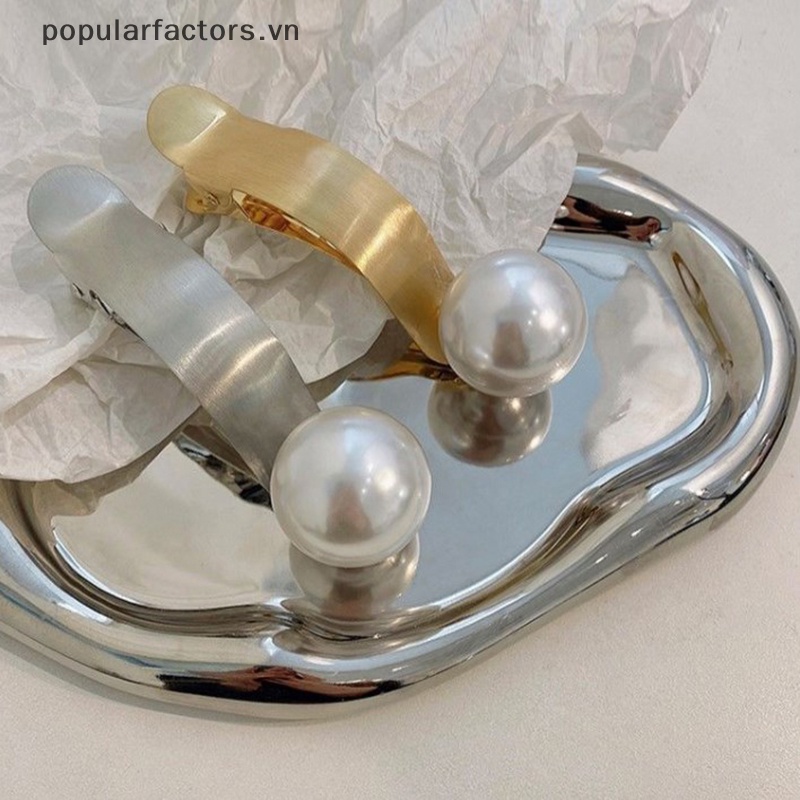 Kẹp Tóc Ngọc Trai Kim Loại Thời Trang