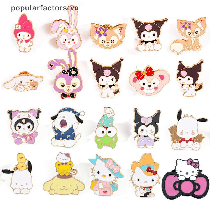 Ghim Cài Áo Hình Sanrio Hello Kitty Cinnamon My Melody Dễ Thương