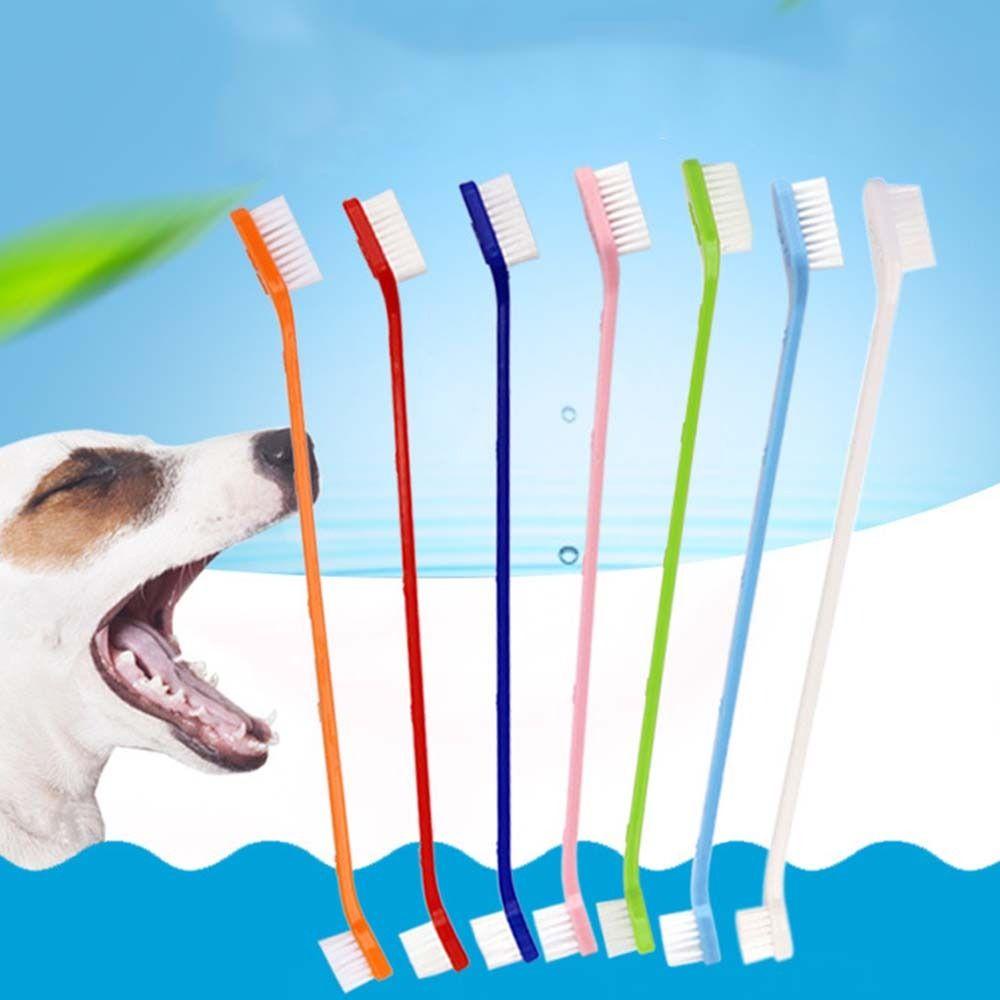 Bàn Chải Đánh Răng Hai Đầu Lông Mềm Cán Dài Cho Thú Cưng