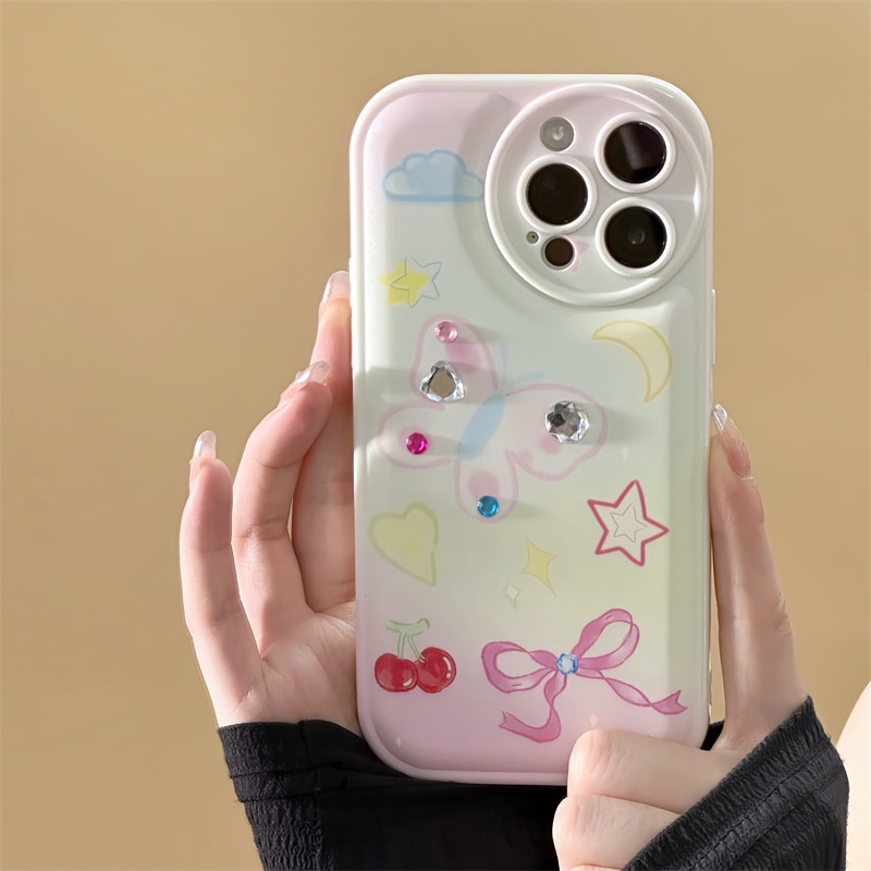 Ốp Điện Thoại Đệm Khí In Hình Bướm Cho iphone15 / 14promax / 13 / 12 / 11 / XR / XS / X / XSMAX / 7 / 8PLUS