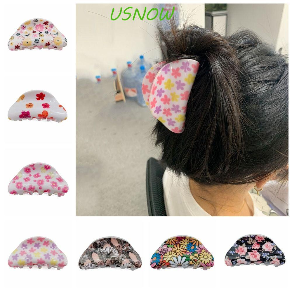 USNOW Kẹp Tóc Đuôi Ngựa Hình Hoa Cúc Axit Acetic Nhiều Màu Dễ Thương Sáng Tạo Phong Cách Hàn Quốc