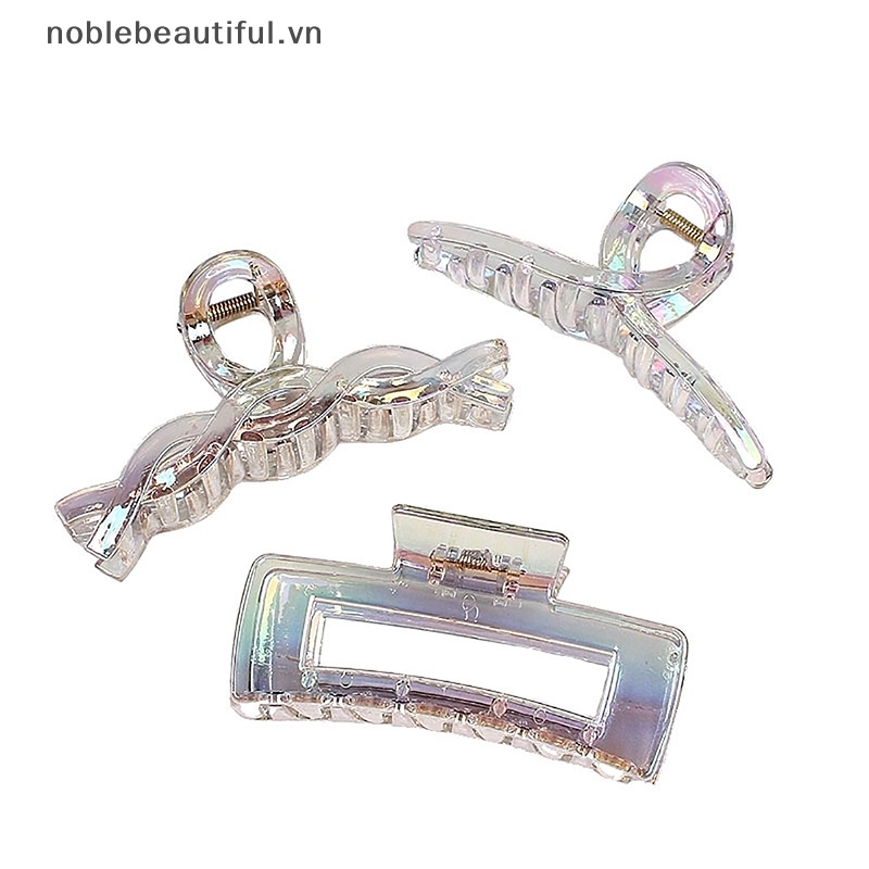 Kẹp Tóc Càng Cua Bằng Nhựa Trong Suốt Nhiều Màu Thanh Lịch