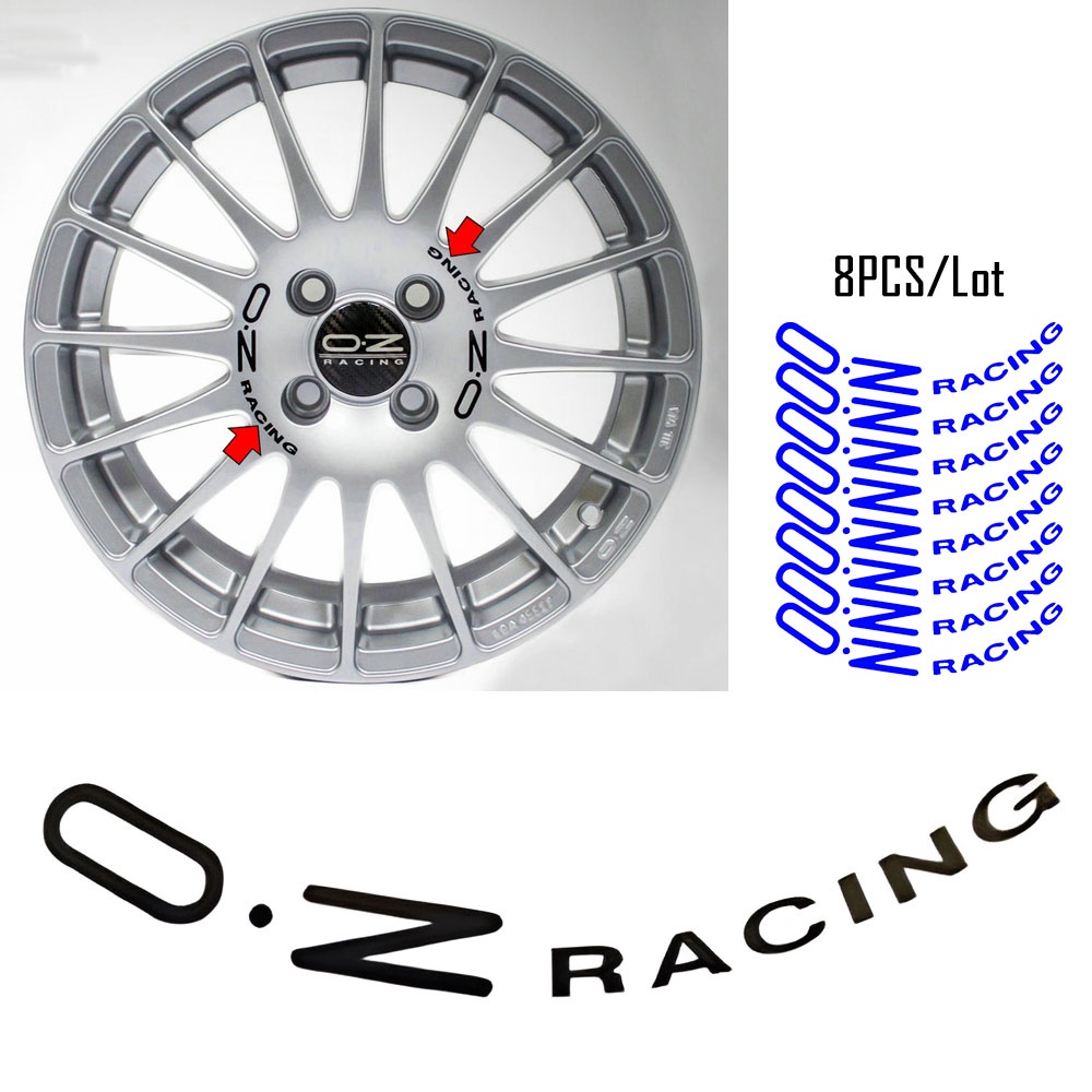 Bộ 8 Miếng Dán Màu Đen Thông Dụng Cho Bánh Xe Đua OZ Rally Racing Đèn Trang Trí Jeep VF3 BMW Ford