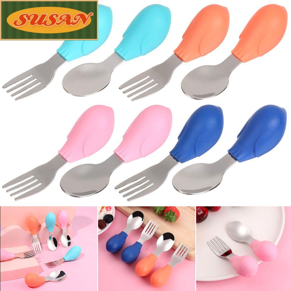 SUSANS Bộ Muỗng Nĩa Tập Ăn Dễ Thương Cho Bé