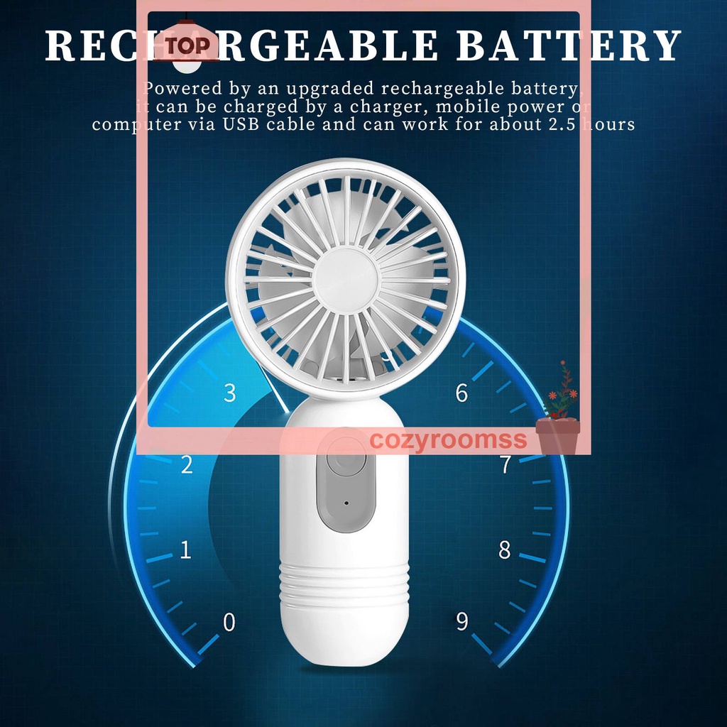 Quạt Sạc USB Cầm Tay 3 Tốc Độ 400mAh