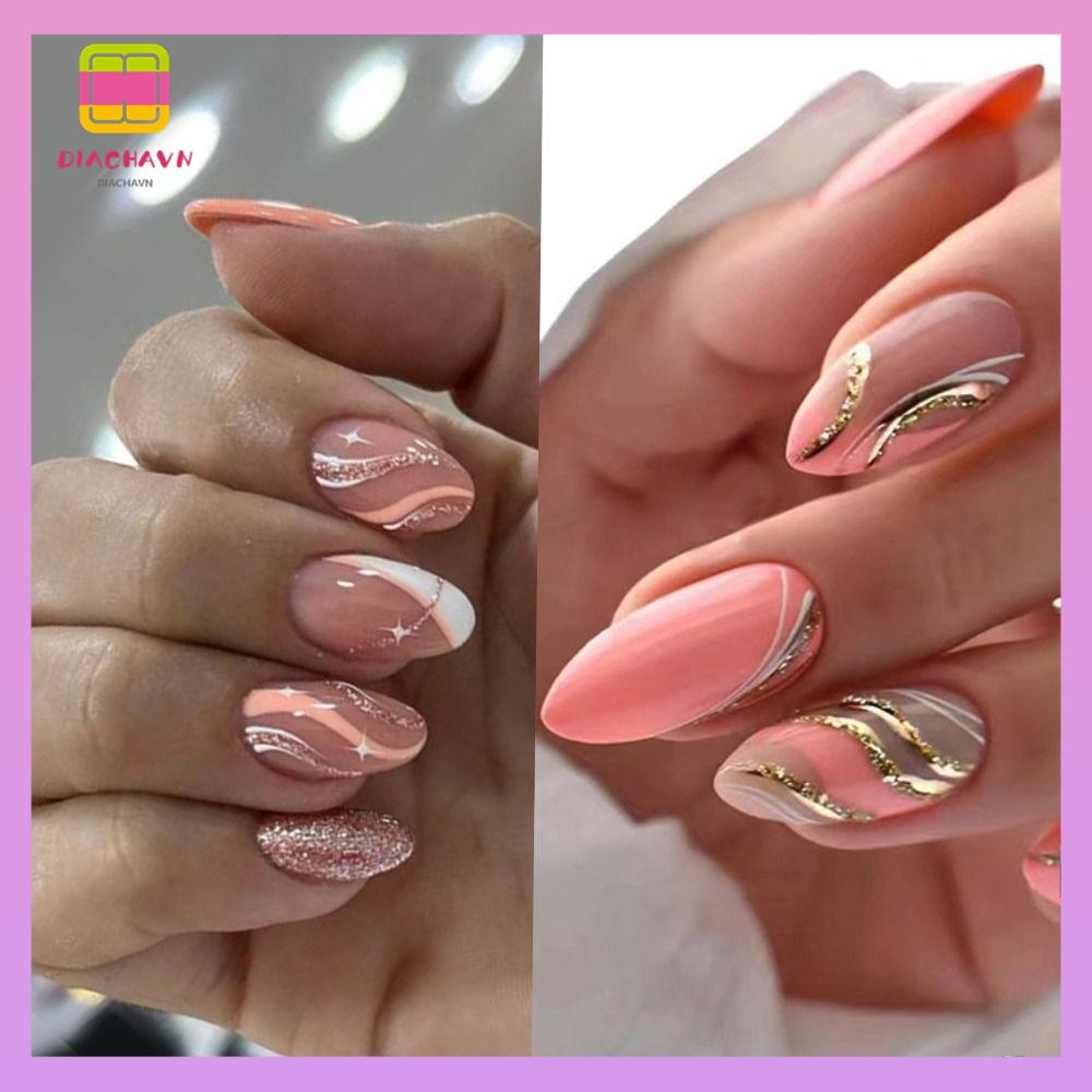DIACHAVN Set 24 Móng Tay Giả Có Thể Tháo Rời