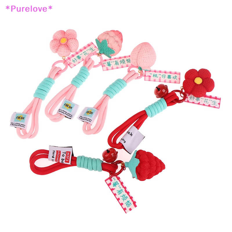 Purelove &gt; Móc Chìa Khóa Xe Hơi / Túi Xách Bằng Nhựa Resin Hình Quả Dâu Sáng Tạo Thích Hợp Làm Quà Tặng