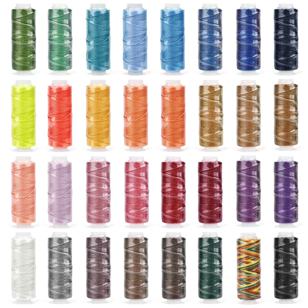32 màu 0,65mm da sáp dây DIY Handmade Tool Handmade Stitch Thread 25 mét vòng sáp chủ đề