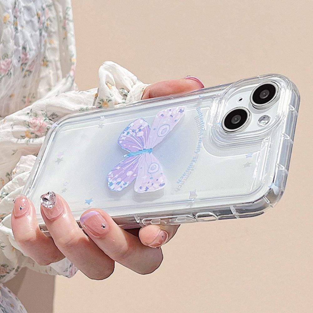 Ốp Điện Thoại TPU Mềm Chống Sốc In Hình Bướm Màu Gradient Cho IPhone 14 13 12 11 Pro Max X XR 8 7 Plus