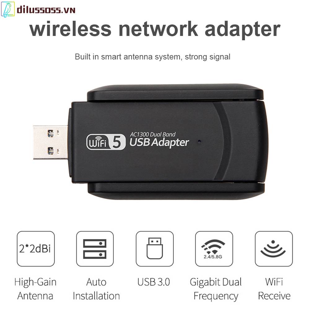 Thẻ Mạng Không Dây 1300Mbps Bluetooth 4.2 2.4G 5G USB