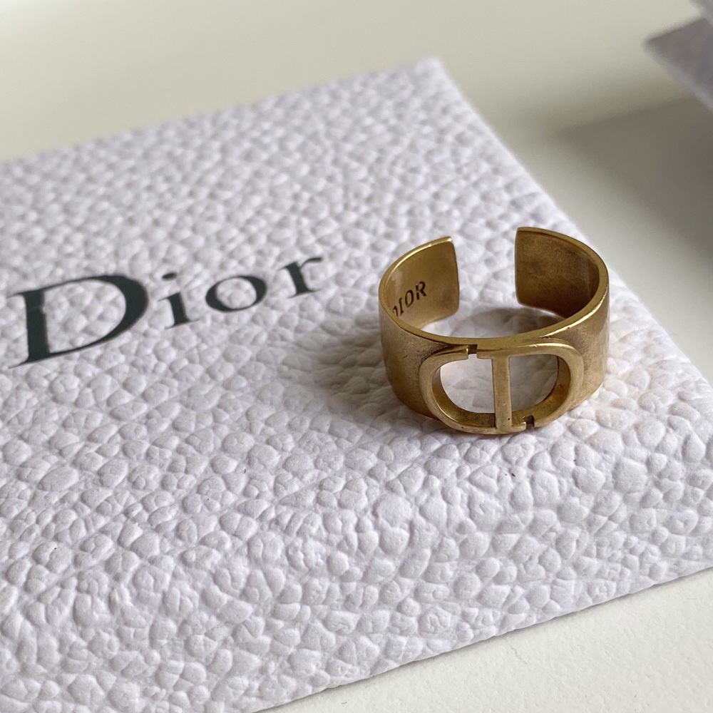 Nhẫn Đeo Tay Dior Xi Mạ Vàng / Bạc 925 Có Chữ Phong Cách Hàn Quốc Cho Nữ